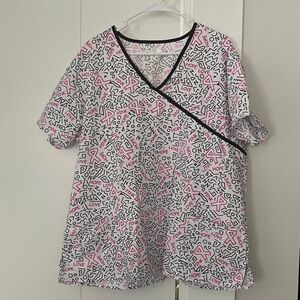 SB Scrubs Love & Hope Print Short Sleeve Top